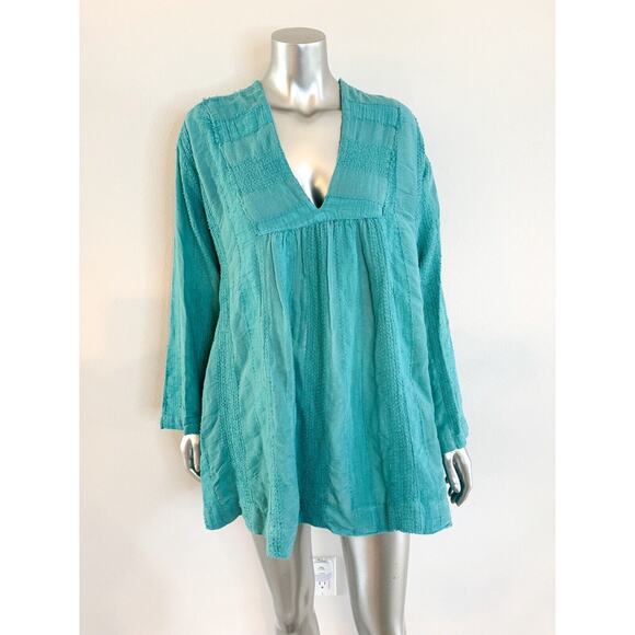 Free People Tunic Top Womens XS Turquoise Blue NWT - Picture 2 of 10